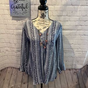 XL Fred David flower blouse